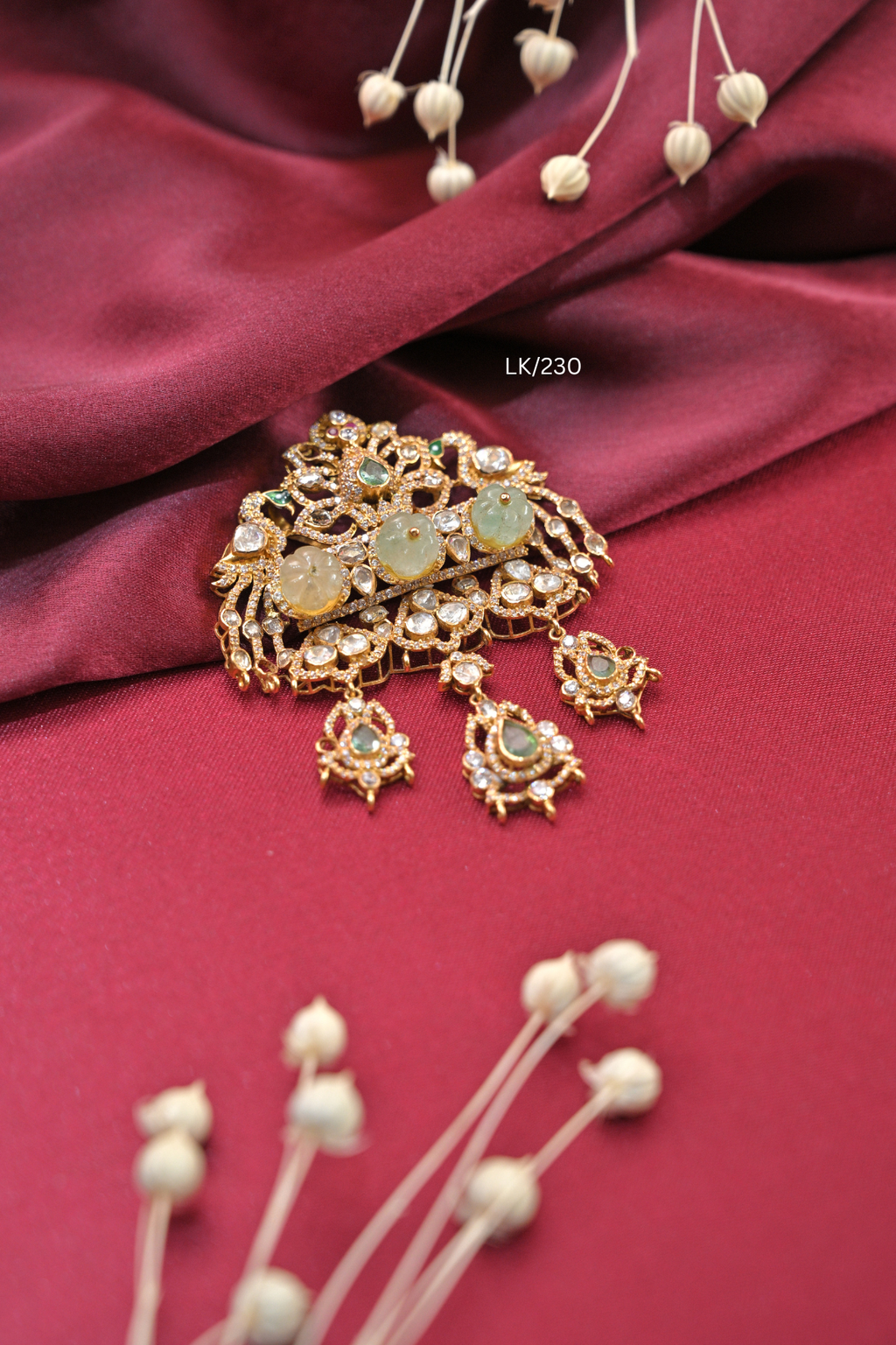 Antique Carved Gemstone & Paisley Charm Grand Locket | SKU: LK/230