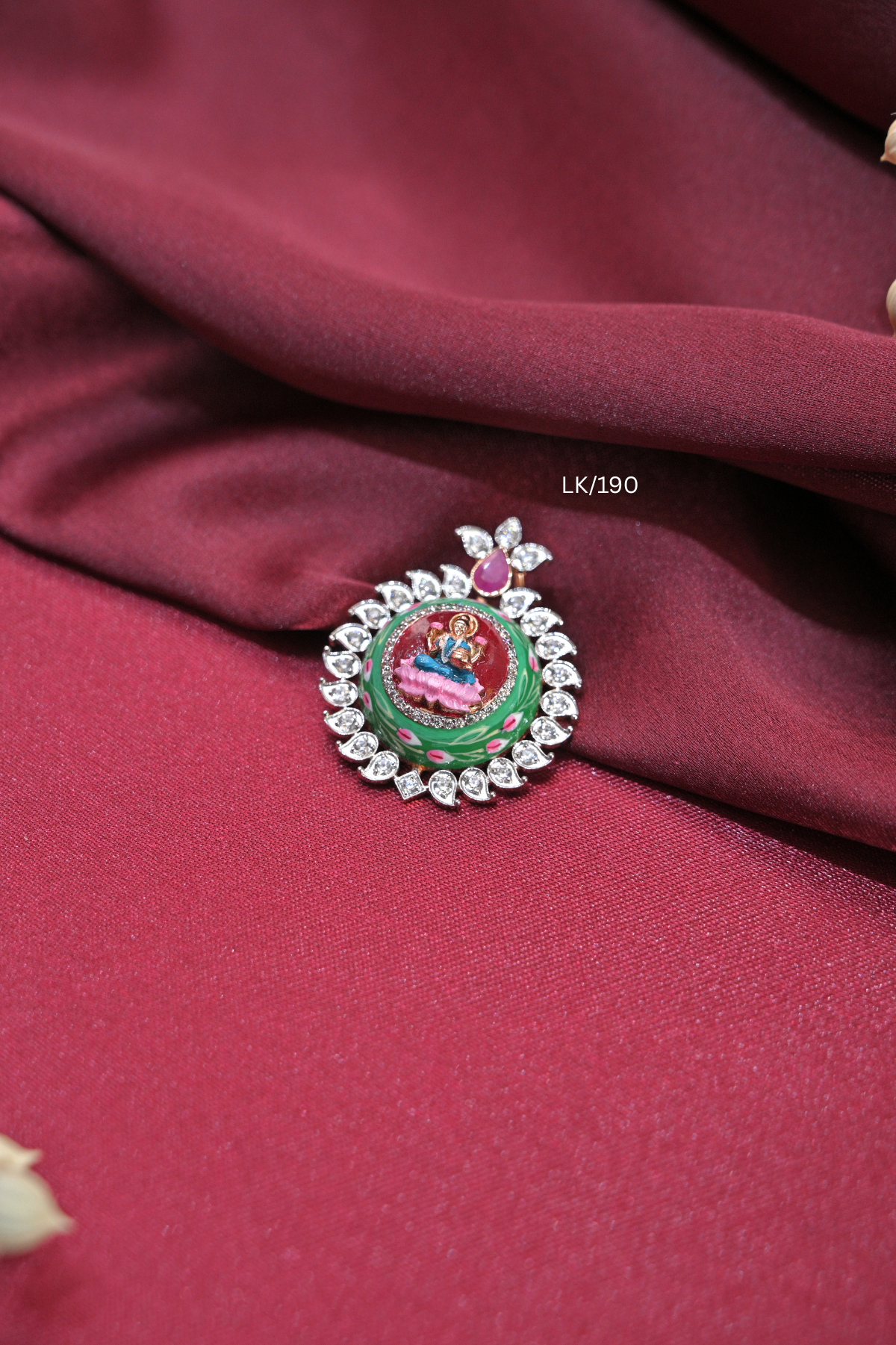 Divine Goddess Lakshmi Meenakari Locket | SKU: LK/190