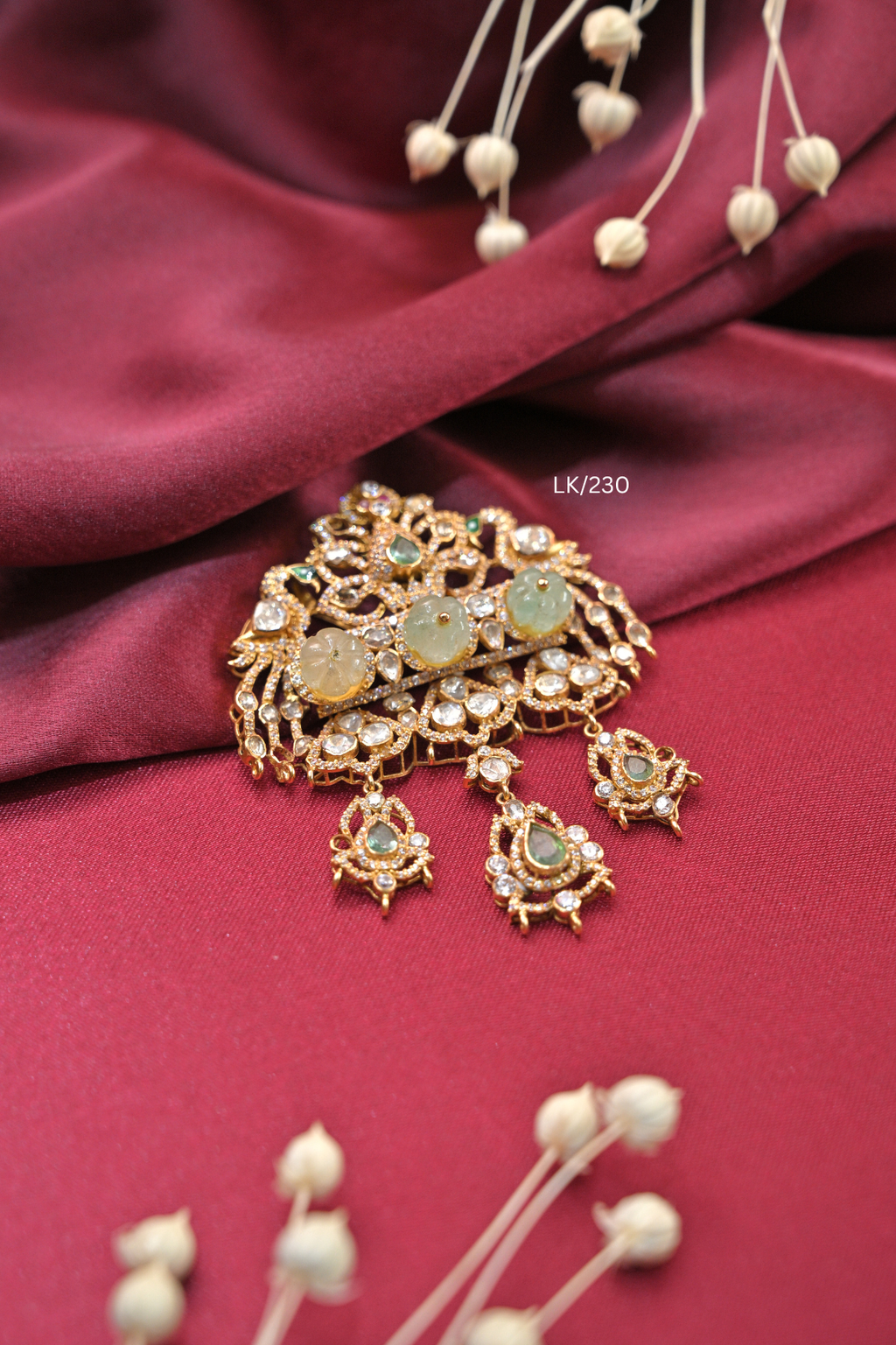 Antique Carved Gemstone & Paisley Charm Grand Locket | SKU: LK/230