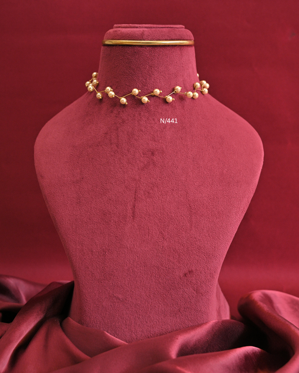 Pearl Zig-Zag Vine Necklace |SKU: N/441
