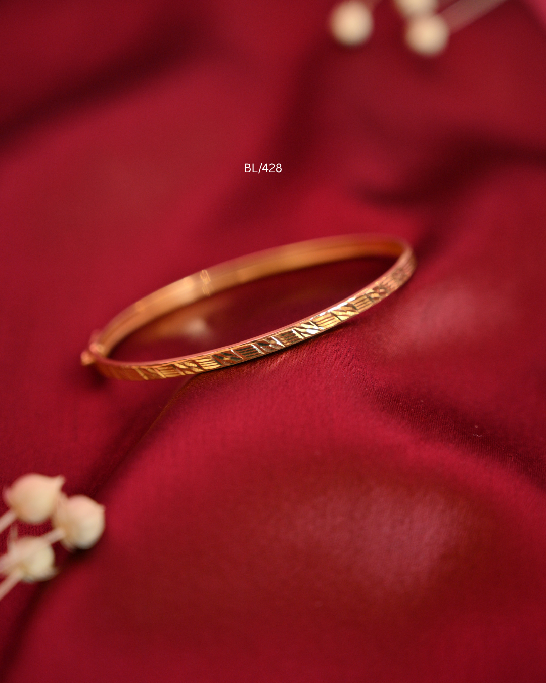 Gold Sleek Diamond-Cut Geometric Faceted Bangle  SKU: BL/428