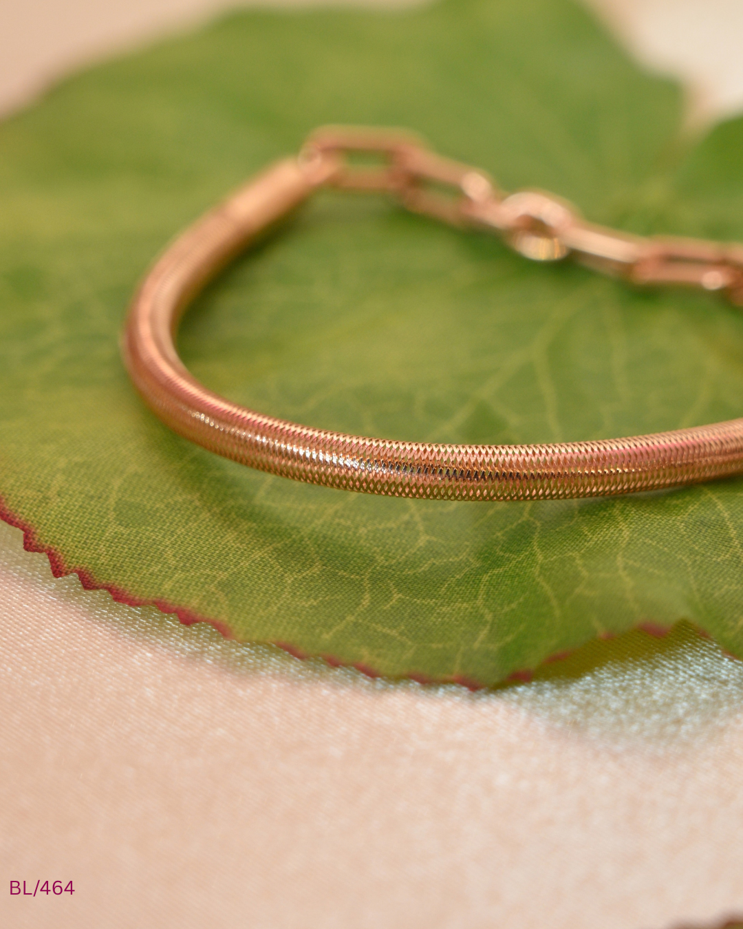 Gold Hybrid Mesh & Bold Link Bracelet | SKU: BL/464