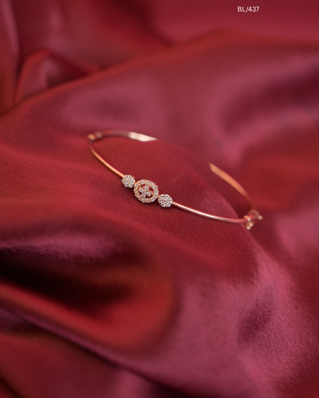 Floral Cluster & CZ Circular Medallion Bracelet | SKU: BL/437