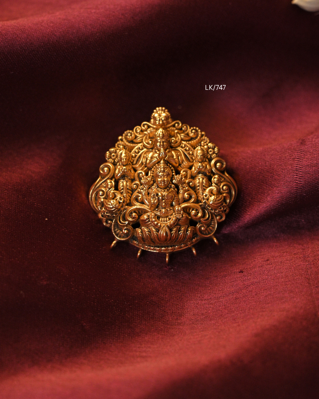 Gold Goddess Lakshmi Divine Arch Nakshi Temple Pendant |SKU: LK/747
