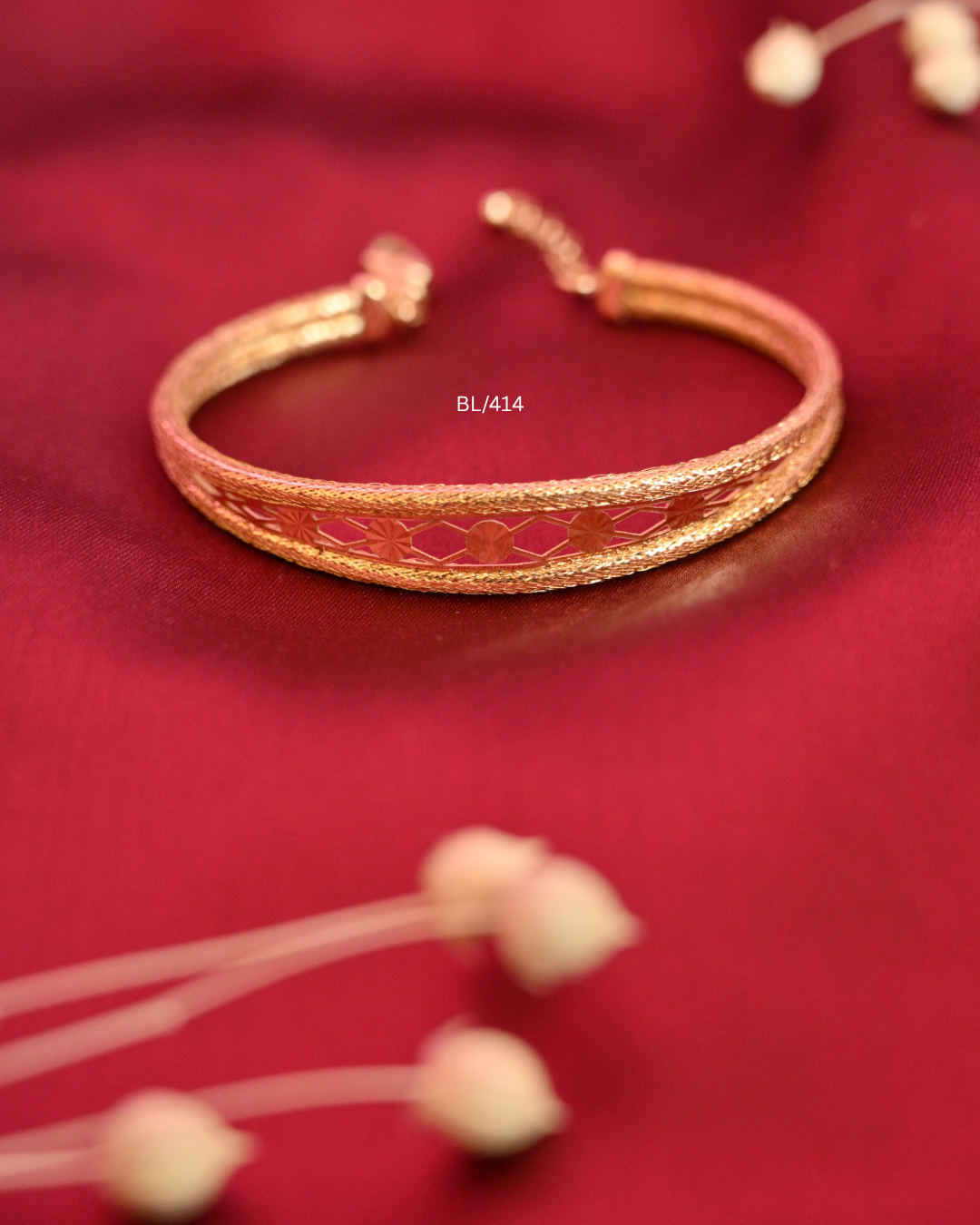 Openwork Filigree Lattice & Starburst Open Cuff Bangle | SKU: BL/414