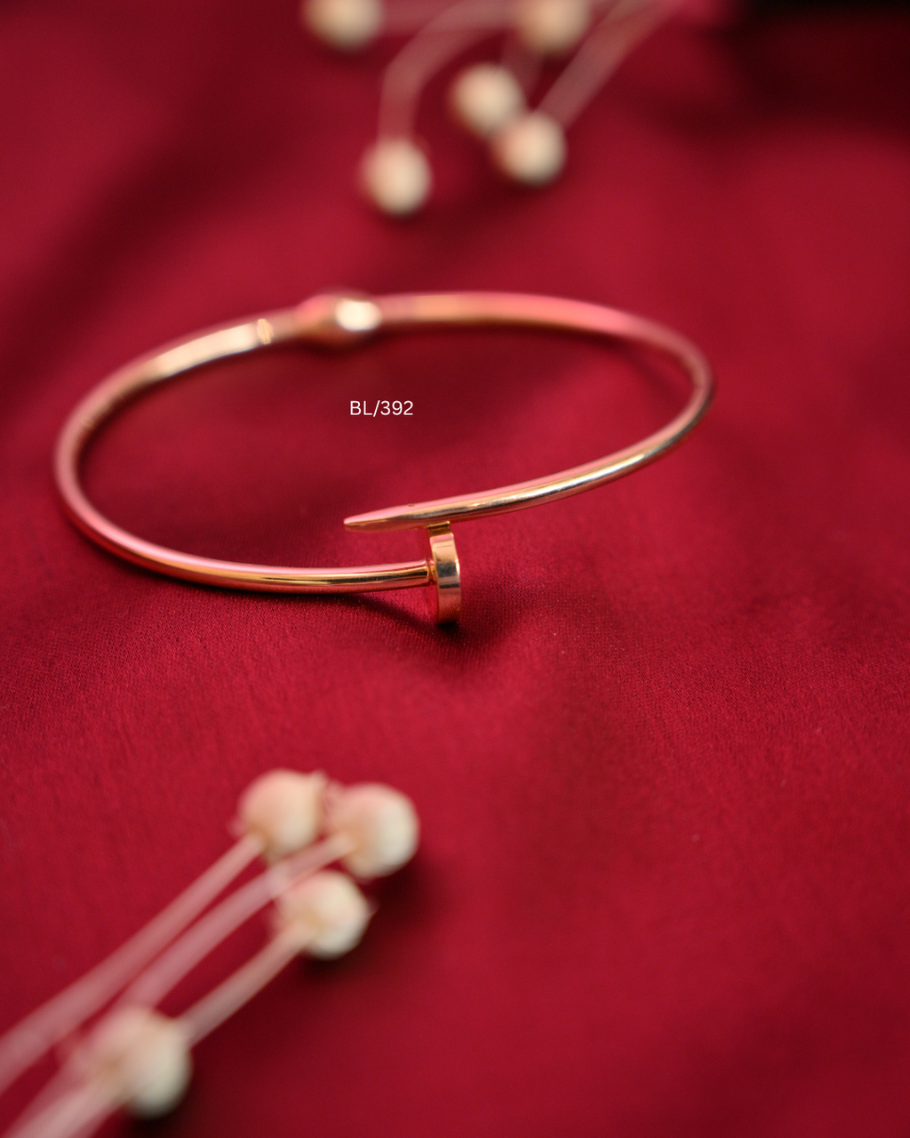 High-Polish Nail Silhouette Sculptural Bypass Bangle | SKU: BL/425