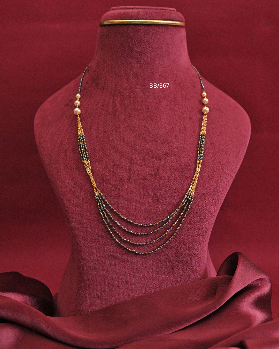 Multi-Tier Cascading Layered Black Bead Mangalsutra | SKU: BB/367