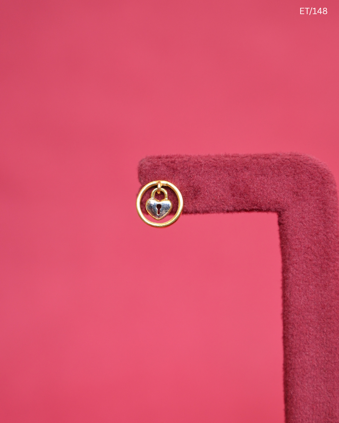 Minimalist Heart Lock Stud Earrings | SKU: ET/148