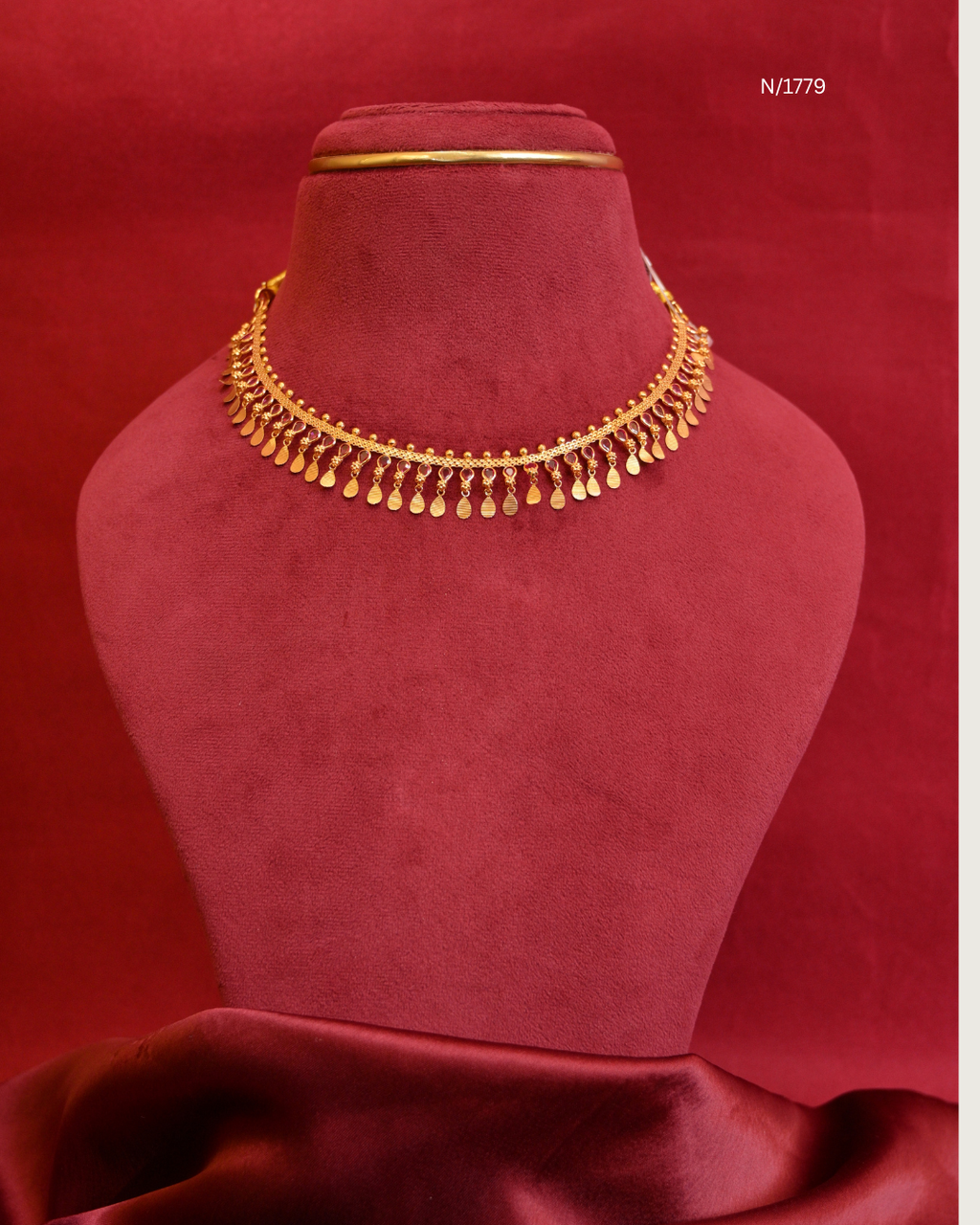 Traditional Mango (Manga) Fringe Choker Necklace with Rubies | SKU: N/1779