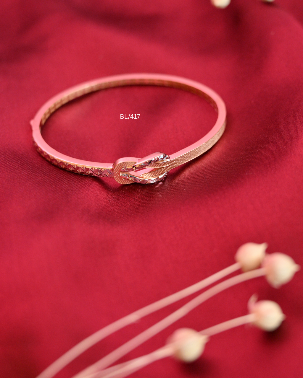 Belt Buckle Knot Textured Oval Bangle | SKU: BL/417