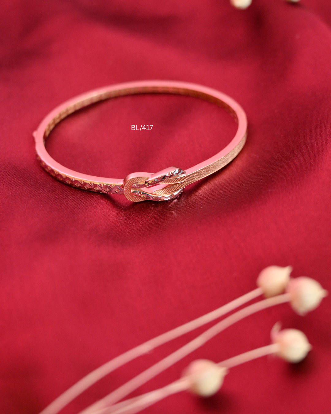 Belt Buckle Knot Textured Oval Bangle | SKU: BL/417