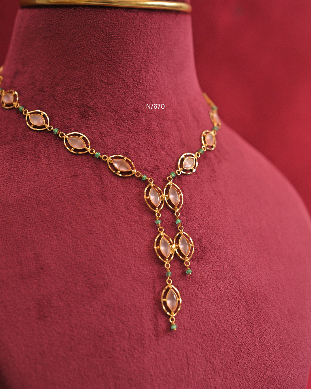 Marquise Pastel Gemstone Station Lariat Necklace |SKU: N/670