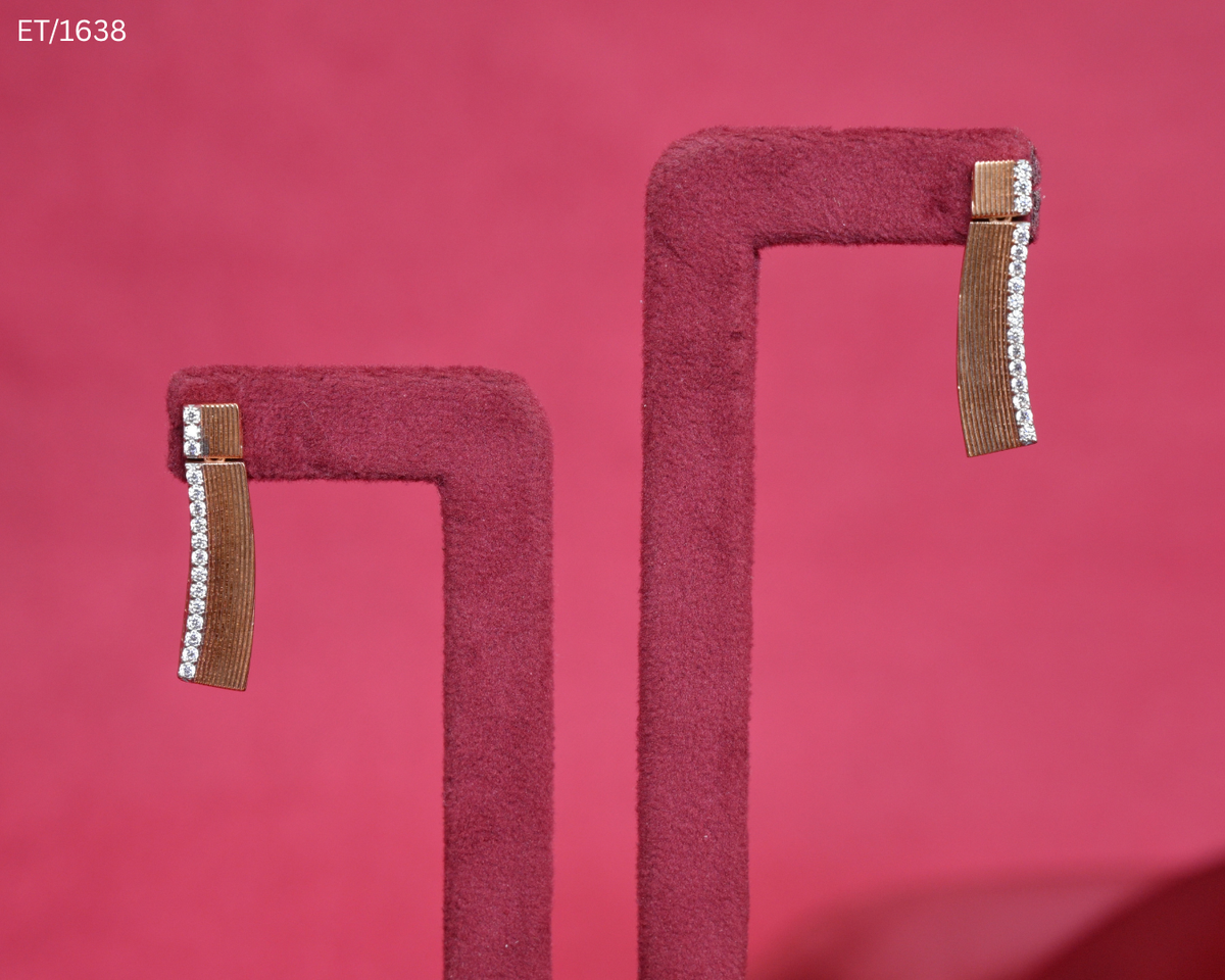 Contemporary Mesh & Stone Dangle Earrings | SKU: ET/1638