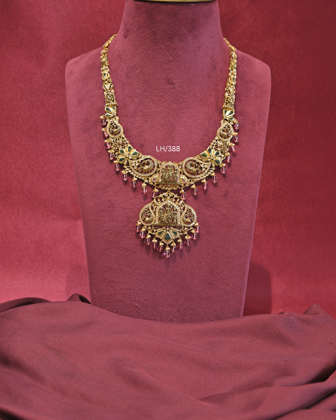 Antique Goddess Lakshmi & Peacock Nakshi Temple Haram | SKU: LH/388