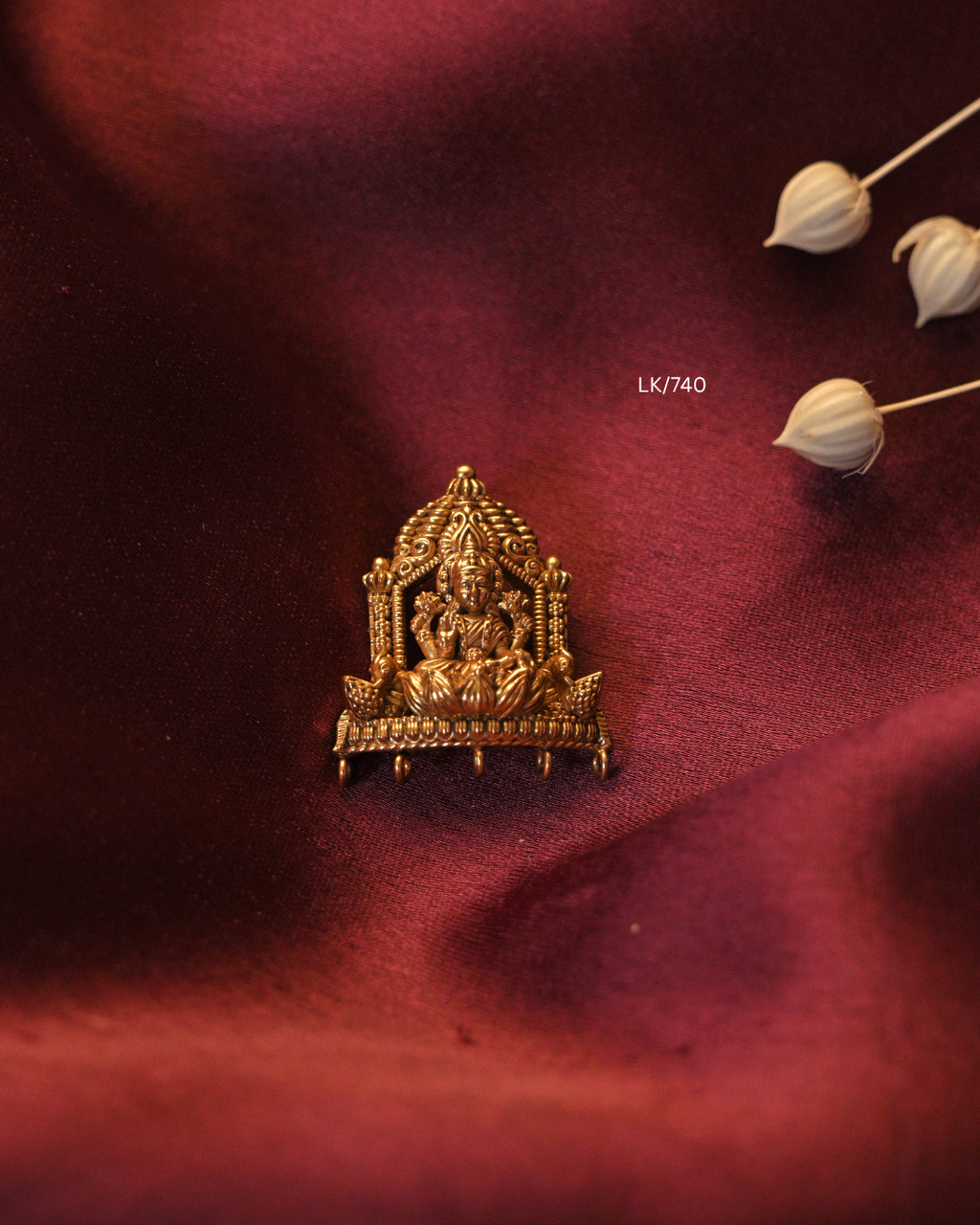 Gold Ultra-Lightweight Goddess Lakshmi Temple Arch Nakshi Pendant | SKU: LK/740