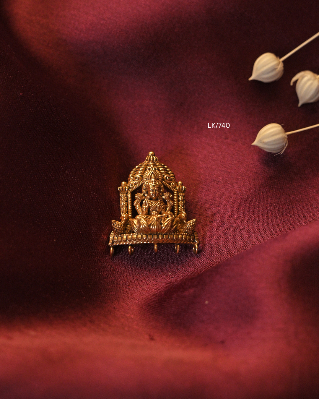 Gold Ultra-Lightweight Goddess Lakshmi Temple Arch Nakshi Pendant | SKU: LK/740