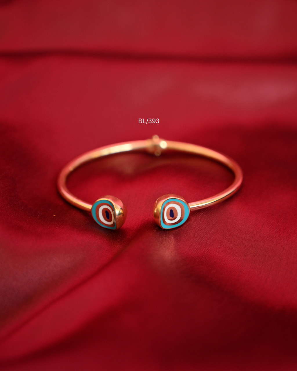 Modern Evil Eye Enamel Open Cuff Bangle| SKU: BL/393
