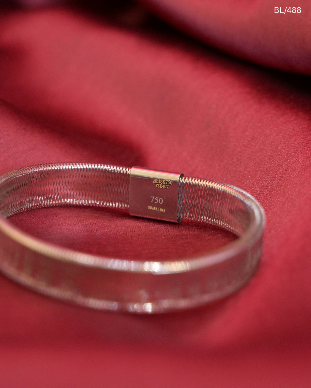 White Gold Flexible Mesh Link Bracelet | SKU: BL/488