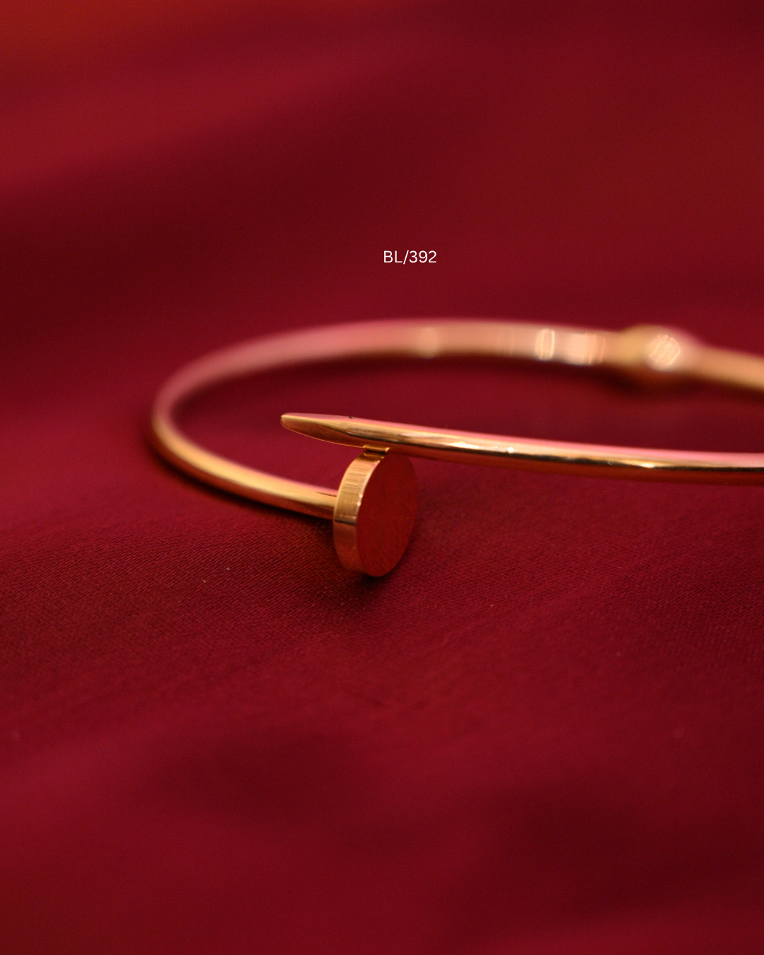 High-Polish Nail Silhouette Sculptural Bypass Bangle | SKU: BL/425