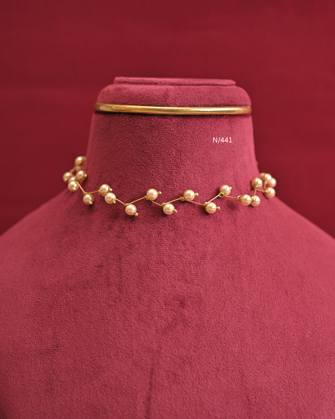 Pearl Zig-Zag Vine Necklace |SKU: N/441