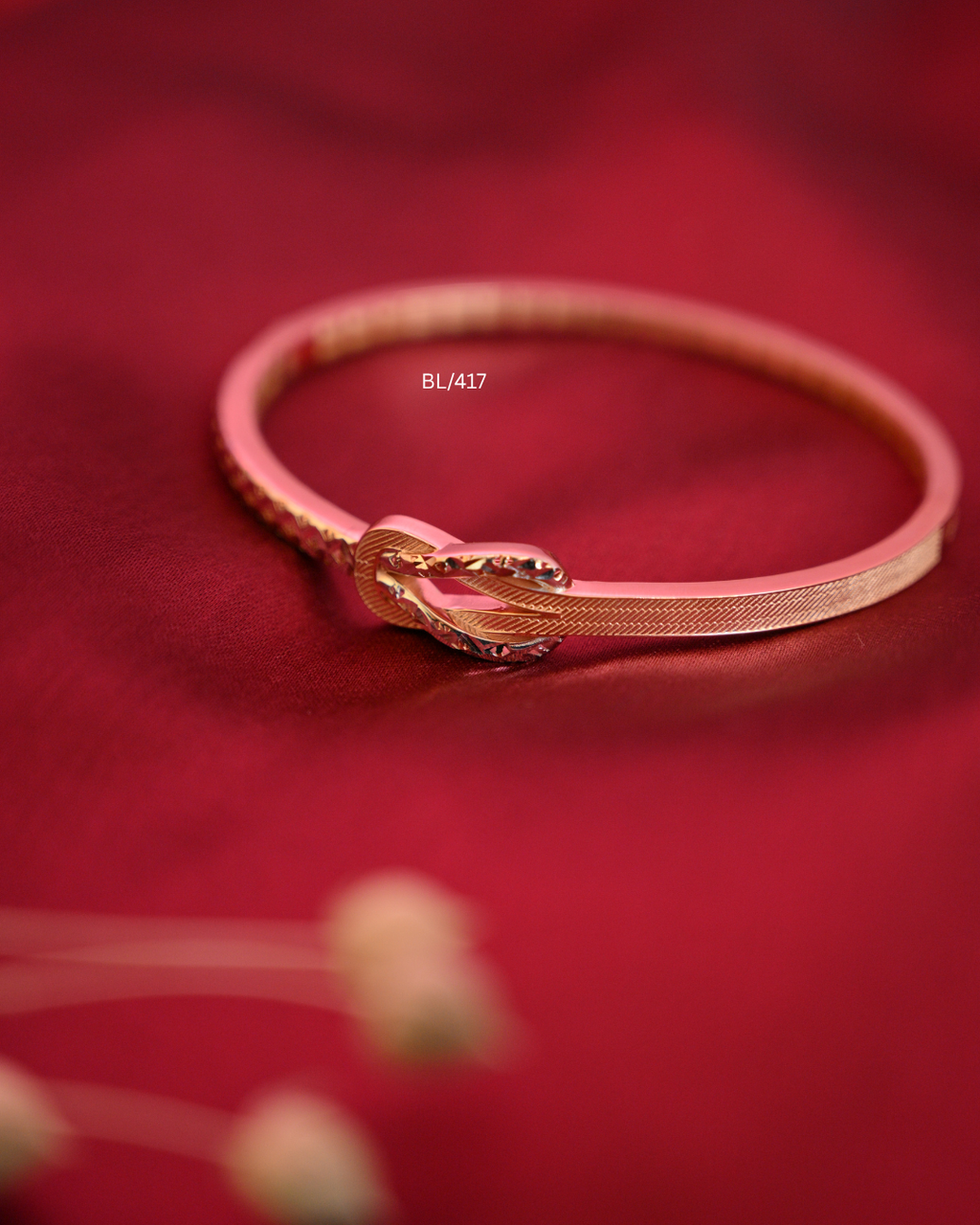 Belt Buckle Knot Textured Oval Bangle | SKU: BL/417