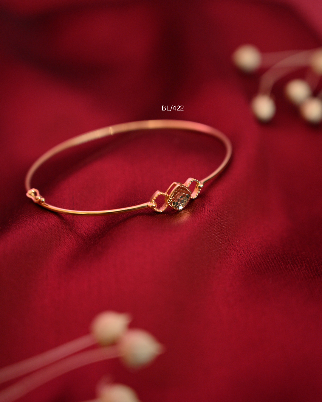 Diamond-Cut Rhombus Geometric Station Bangle | SKU: BL/422