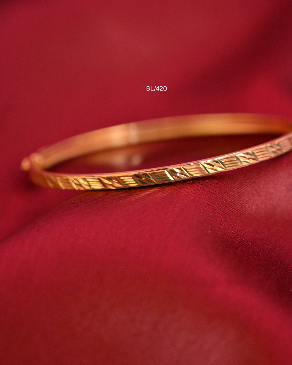 Sleek Diamond-Cut Geometric Faceted Bangle | SKU: BL/420