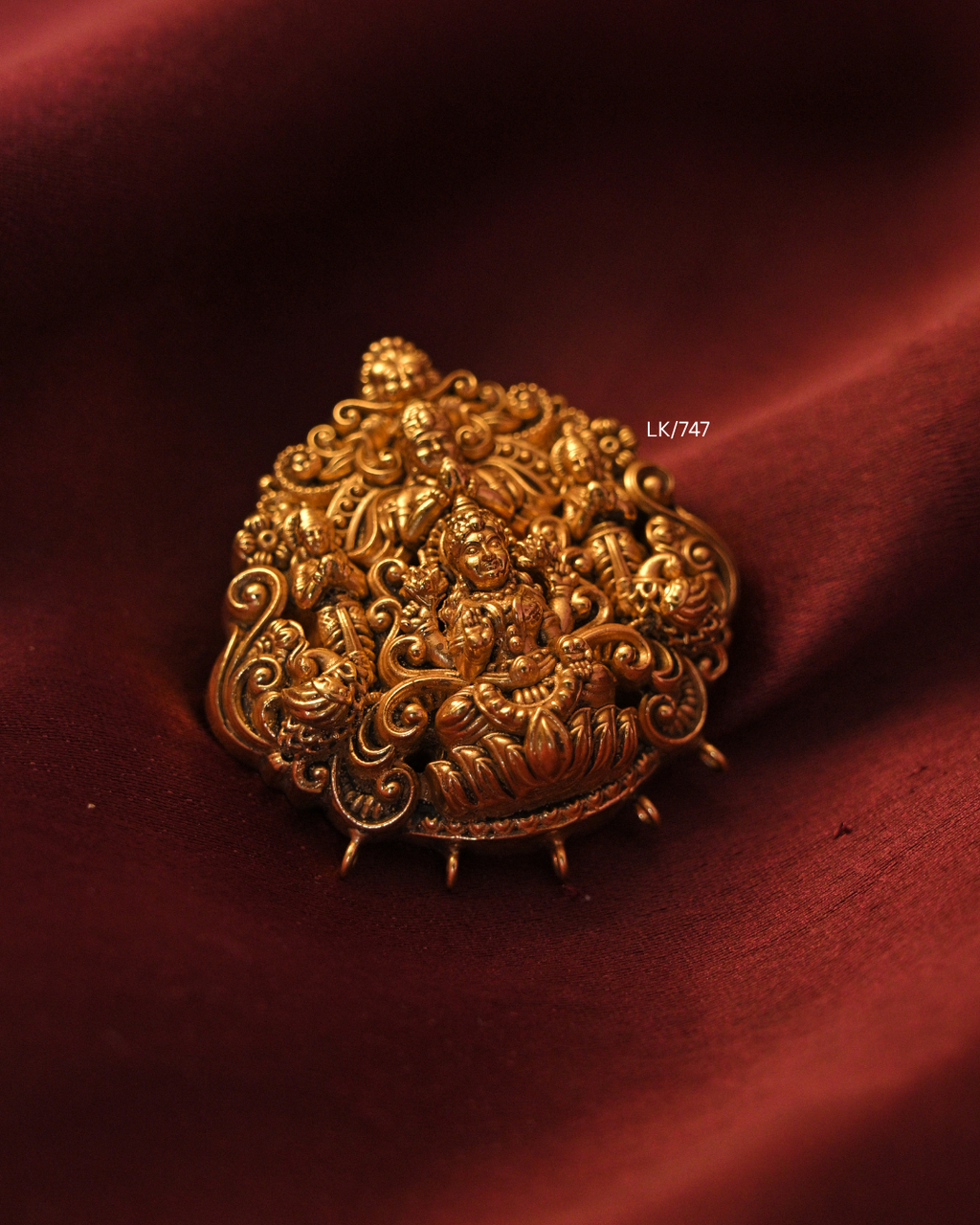 Gold Goddess Lakshmi Divine Arch Nakshi Temple Pendant |SKU: LK/747