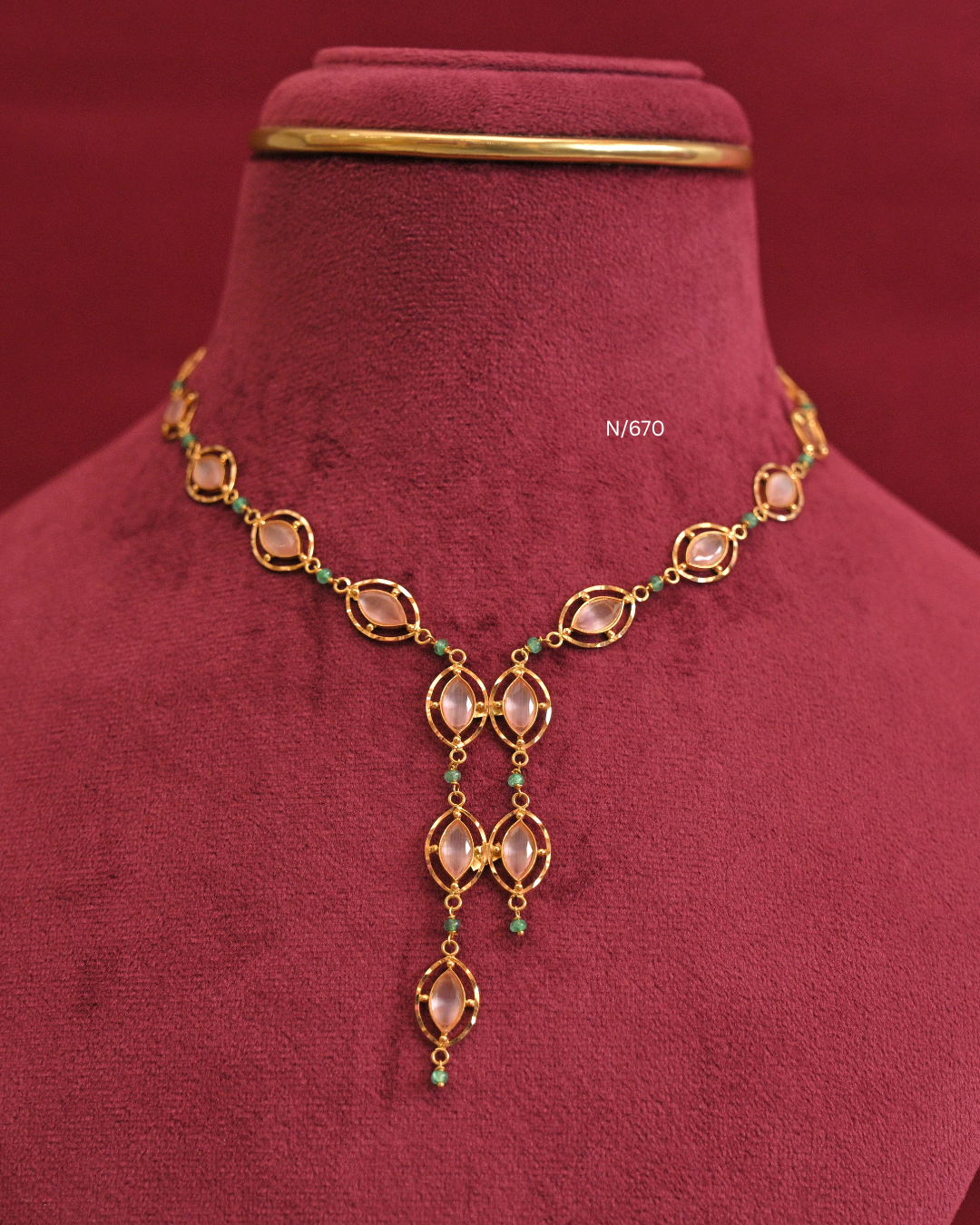 Marquise Pastel Gemstone Station Lariat Necklace |SKU: N/670