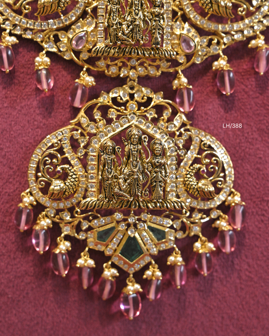 Antique Goddess Lakshmi & Peacock Nakshi Temple Haram | SKU: LH/388