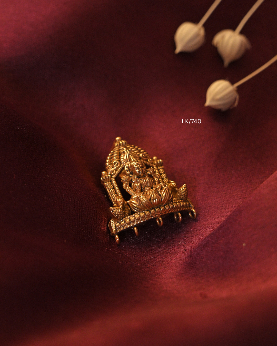 Gold Ultra-Lightweight Goddess Lakshmi Temple Arch Nakshi Pendant | SKU: LK/740