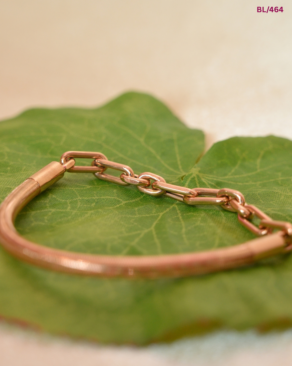 Gold Hybrid Mesh & Bold Link Bracelet | SKU: BL/464