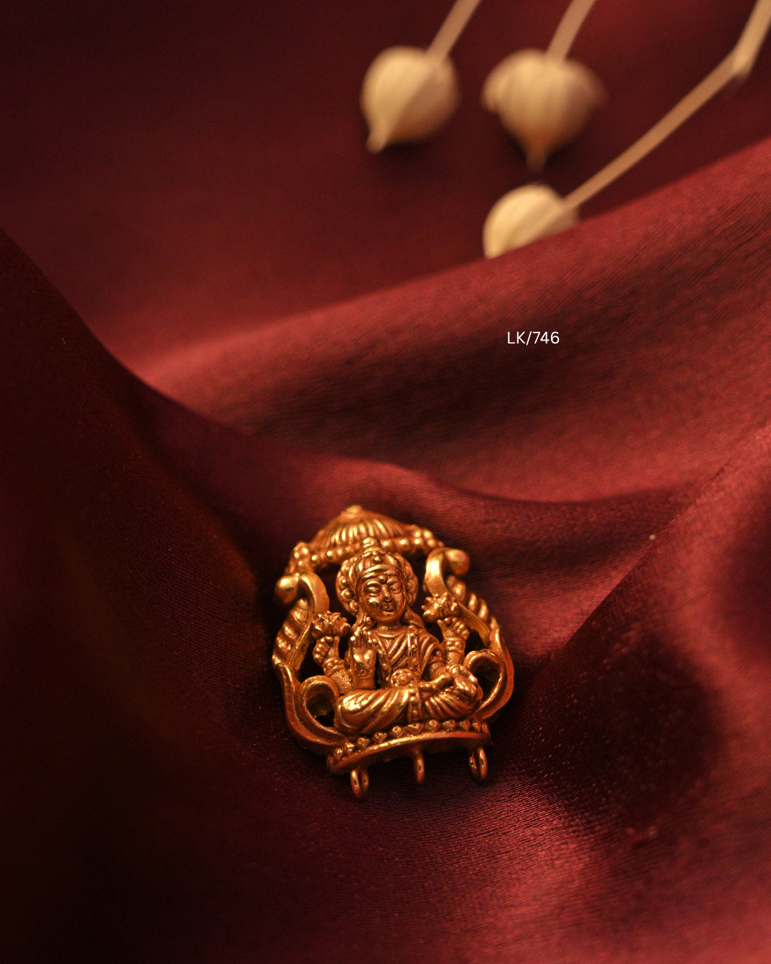 Gold Ultra-Lightweight Goddess Lakshmi Dome Arch Nakshi Temple Pendant | SKU: LK/746