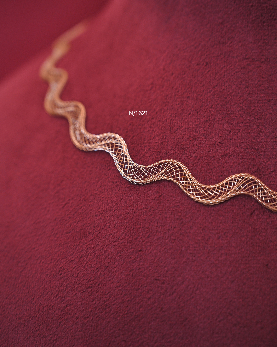 Delicate Wavy Openwork Mesh Ribbon Choker Chain | SKU: N/1621