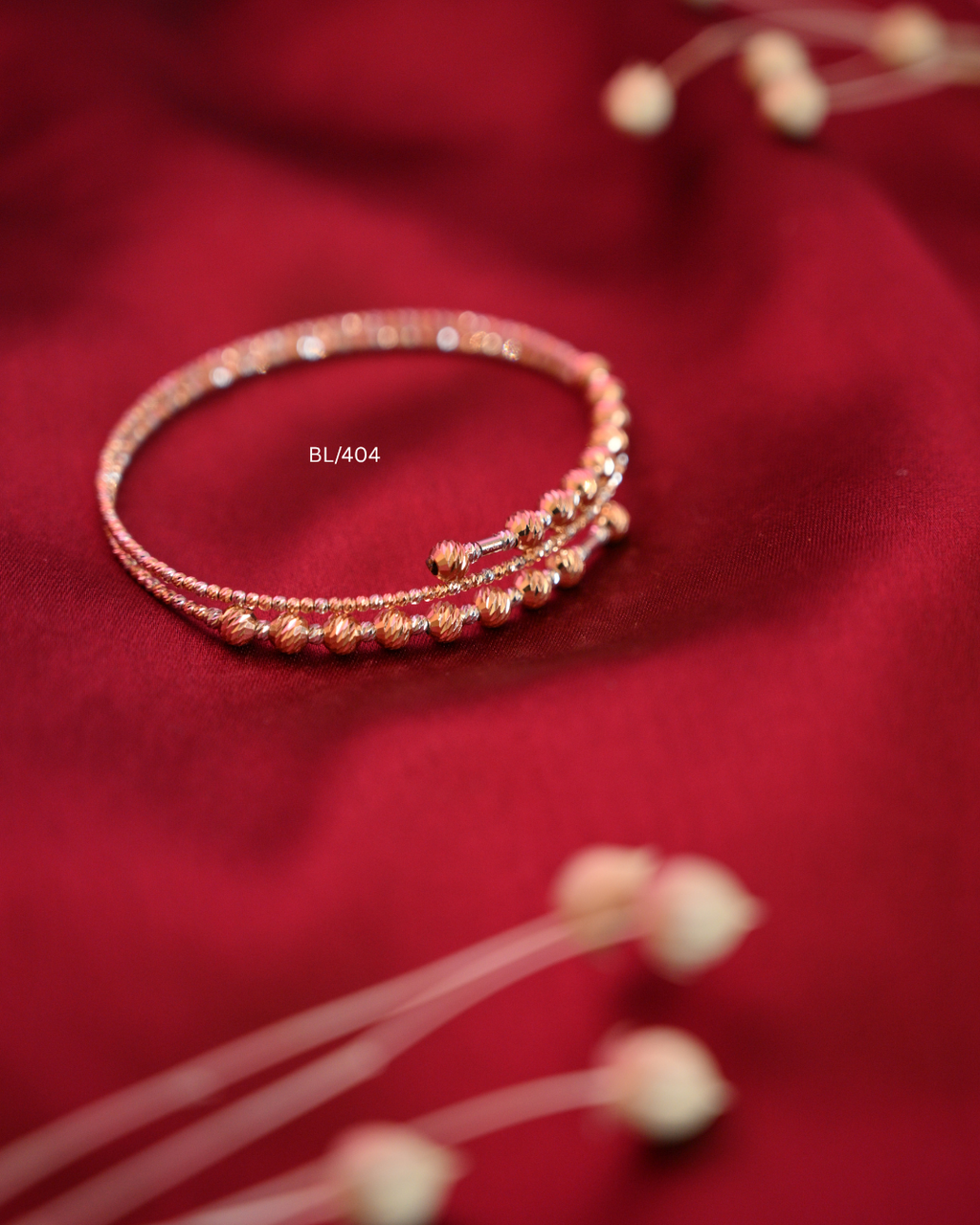 Tri-Color Diamond-Cut Bead Multi-Row Flexible Spiral Wrap Bracelet | SKU: BL/404