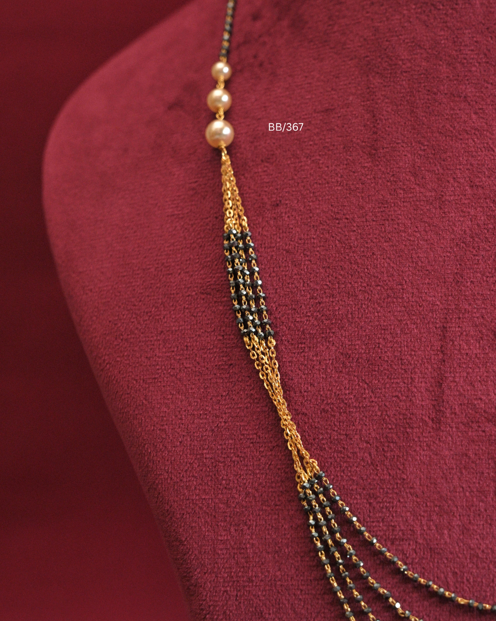 Multi-Tier Cascading Layered Black Bead Mangalsutra | SKU: BB/367