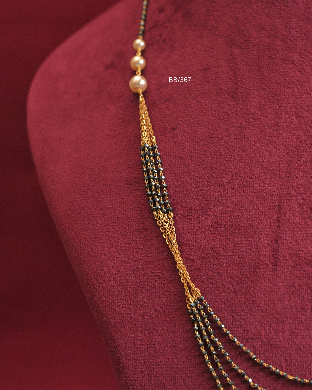 Multi-Tier Cascading Layered Black Bead Mangalsutra | SKU: BB/367