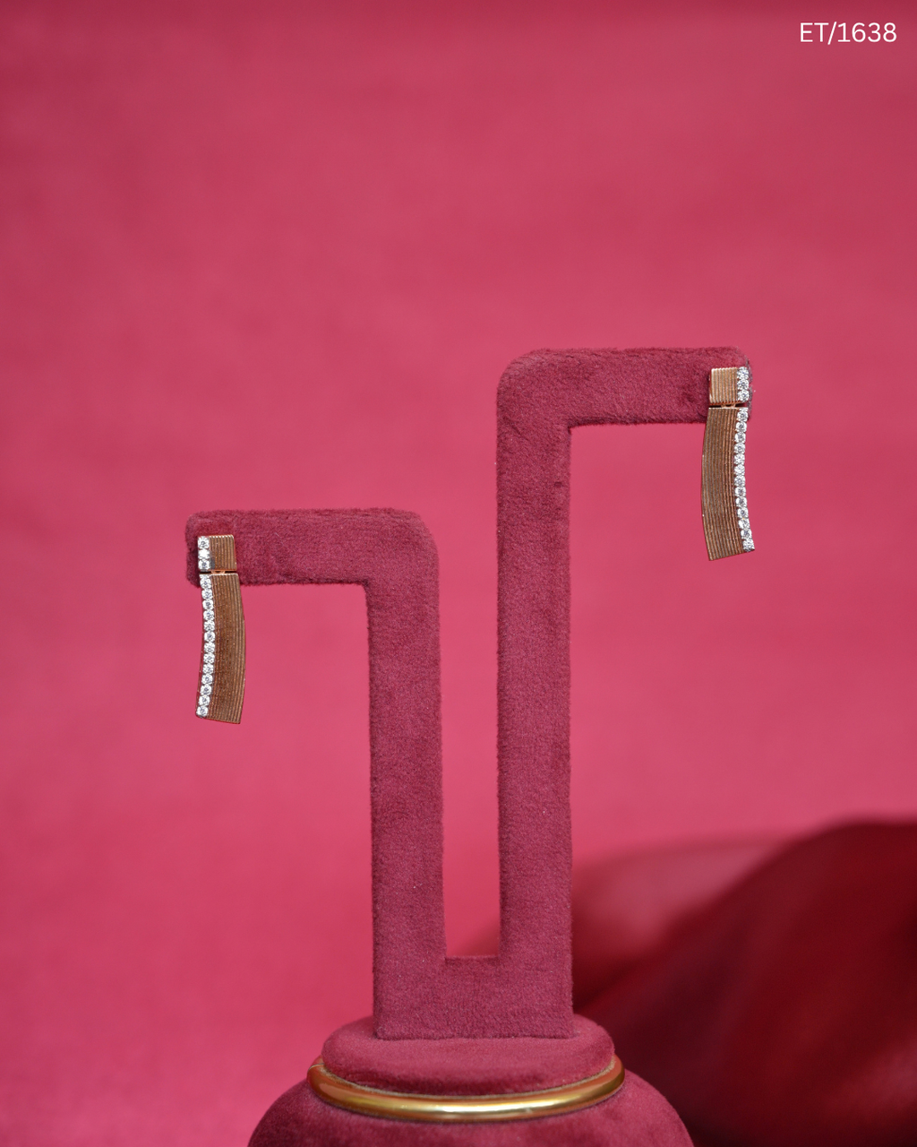 Contemporary Mesh & Stone Dangle Earrings | SKU: ET/1638