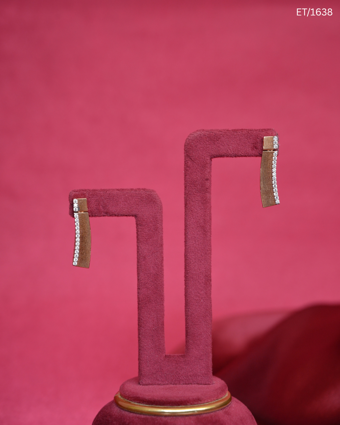 Contemporary Mesh & Stone Dangle Earrings | SKU: ET/1638