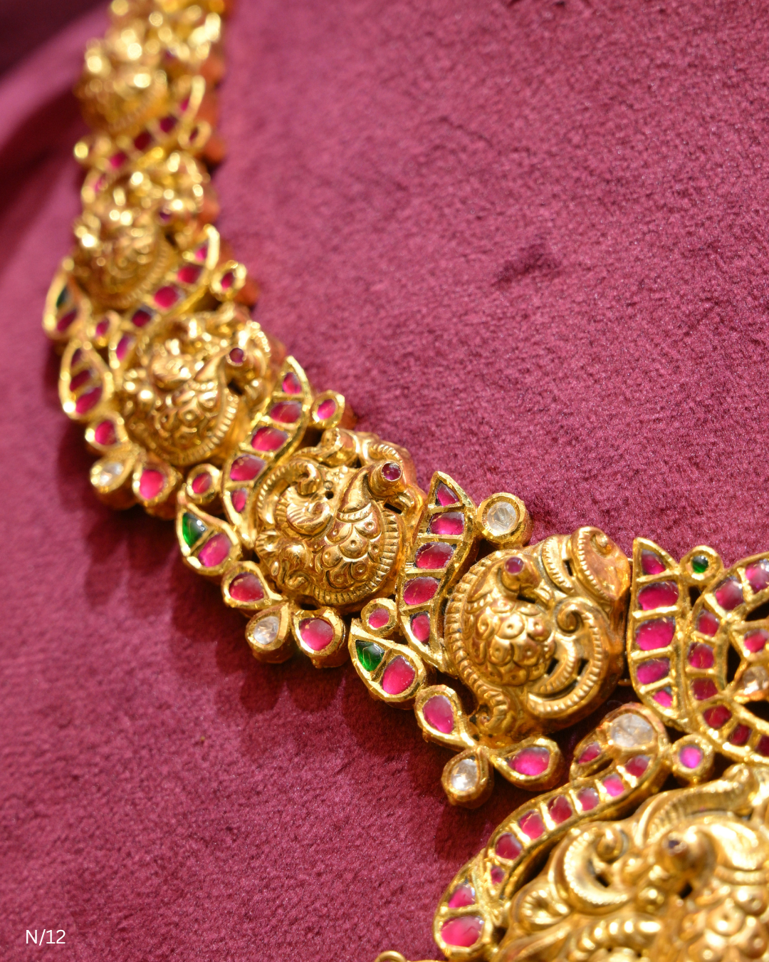 Double-Peacock Nakshi & Ruby Statement Necklace | SKU: N/12