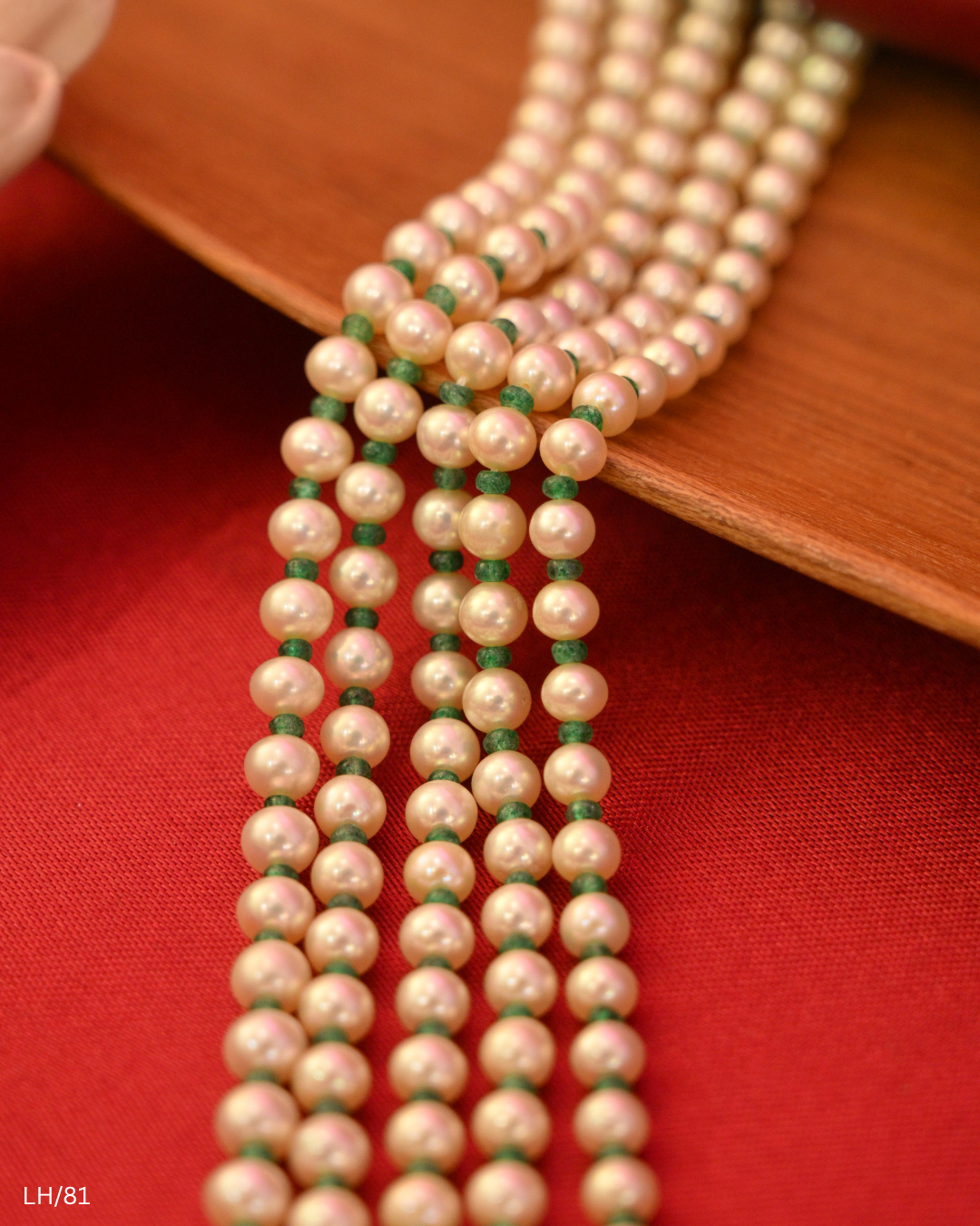 Lord Vishnumurthi Pearl Multi-Strand Long Haram | SKU: LH/81