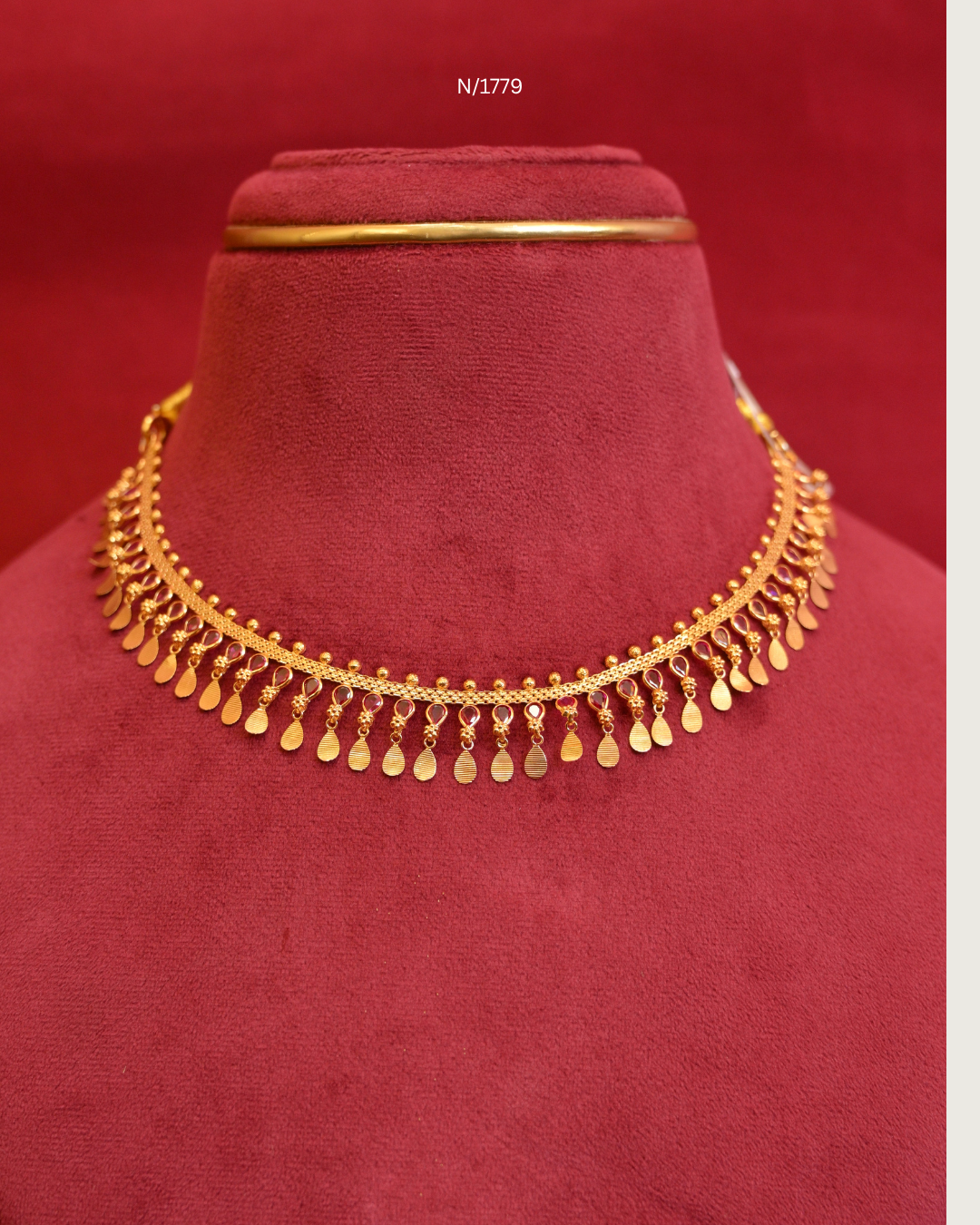 Traditional Mango (Manga) Fringe Choker Necklace with Rubies | SKU: N/1779