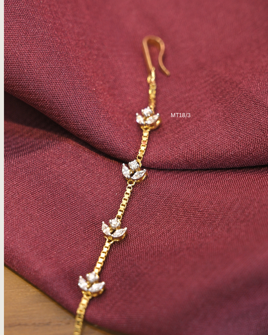 Teardrop Ruby & Marquise CZ Floral Medallion Maang Tikka |  SKU: MT18/3