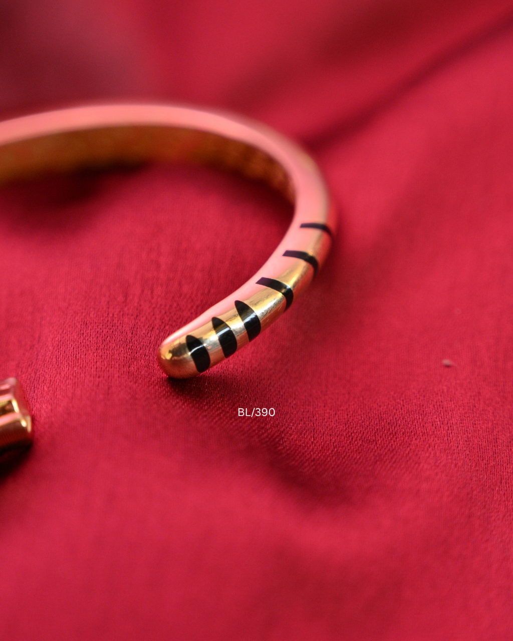 Sculpted Tiger Head Enamel Open Cuff Bangle | SKU: BL/390