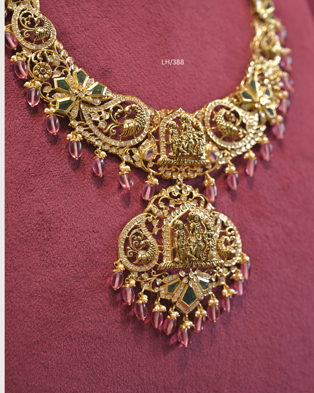 Antique Goddess Lakshmi & Peacock Nakshi Temple Haram | SKU: LH/388