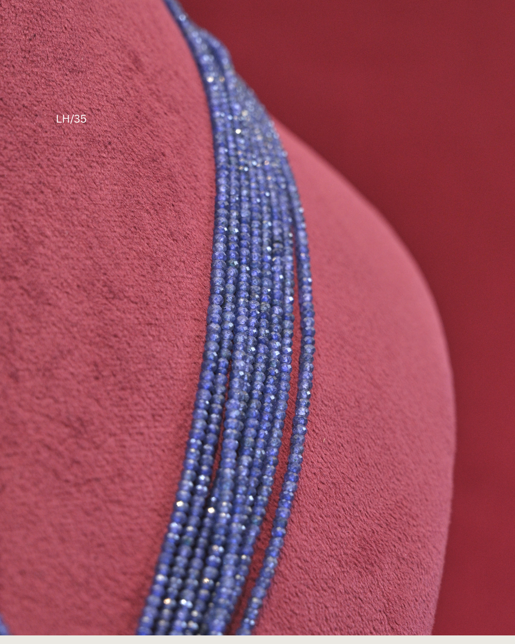 Kundan Ruby Bar Multi-Strand Tanzanite Waterfall Haram | SKU: LH/35