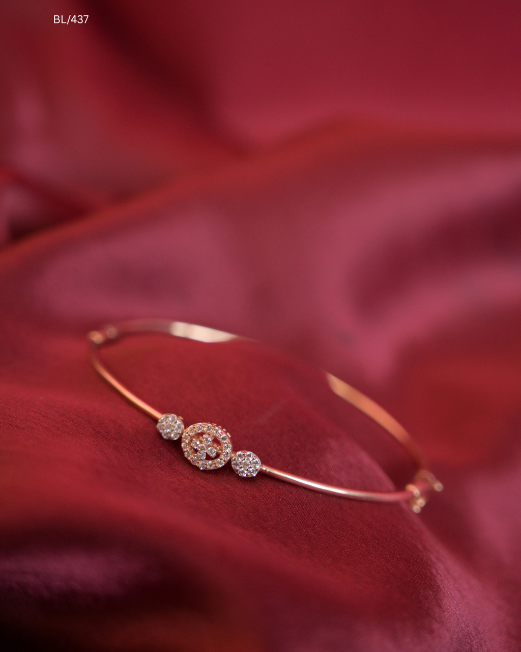 Floral Cluster & CZ Circular Medallion Bracelet | SKU: BL/437