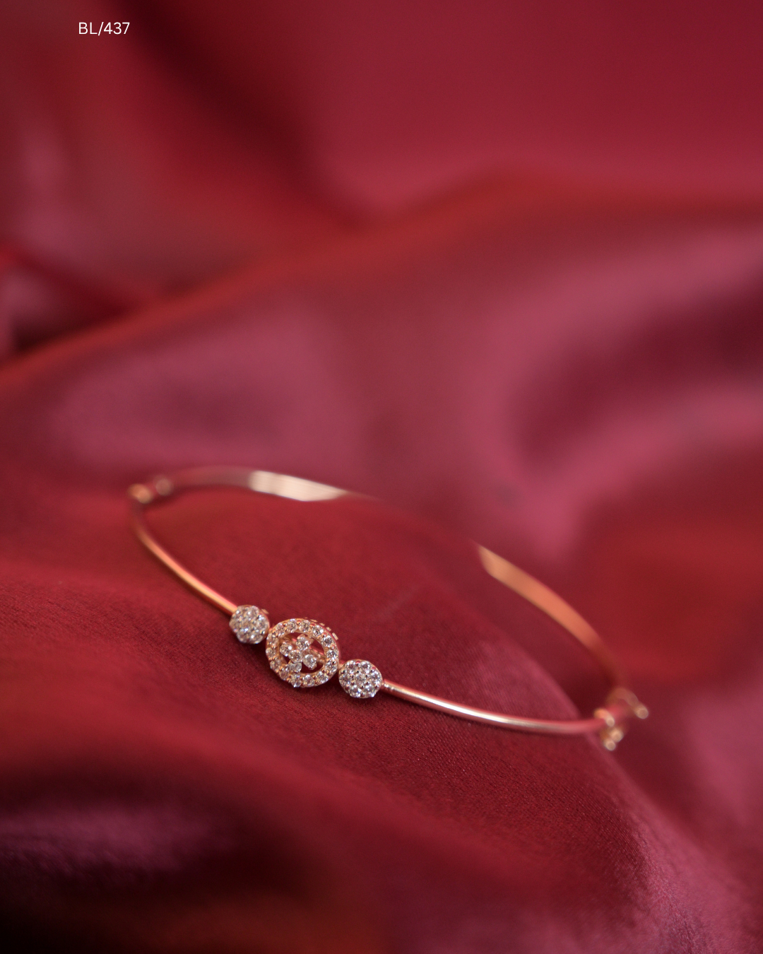 Floral Cluster & CZ Circular Medallion Bracelet | SKU: BL/437