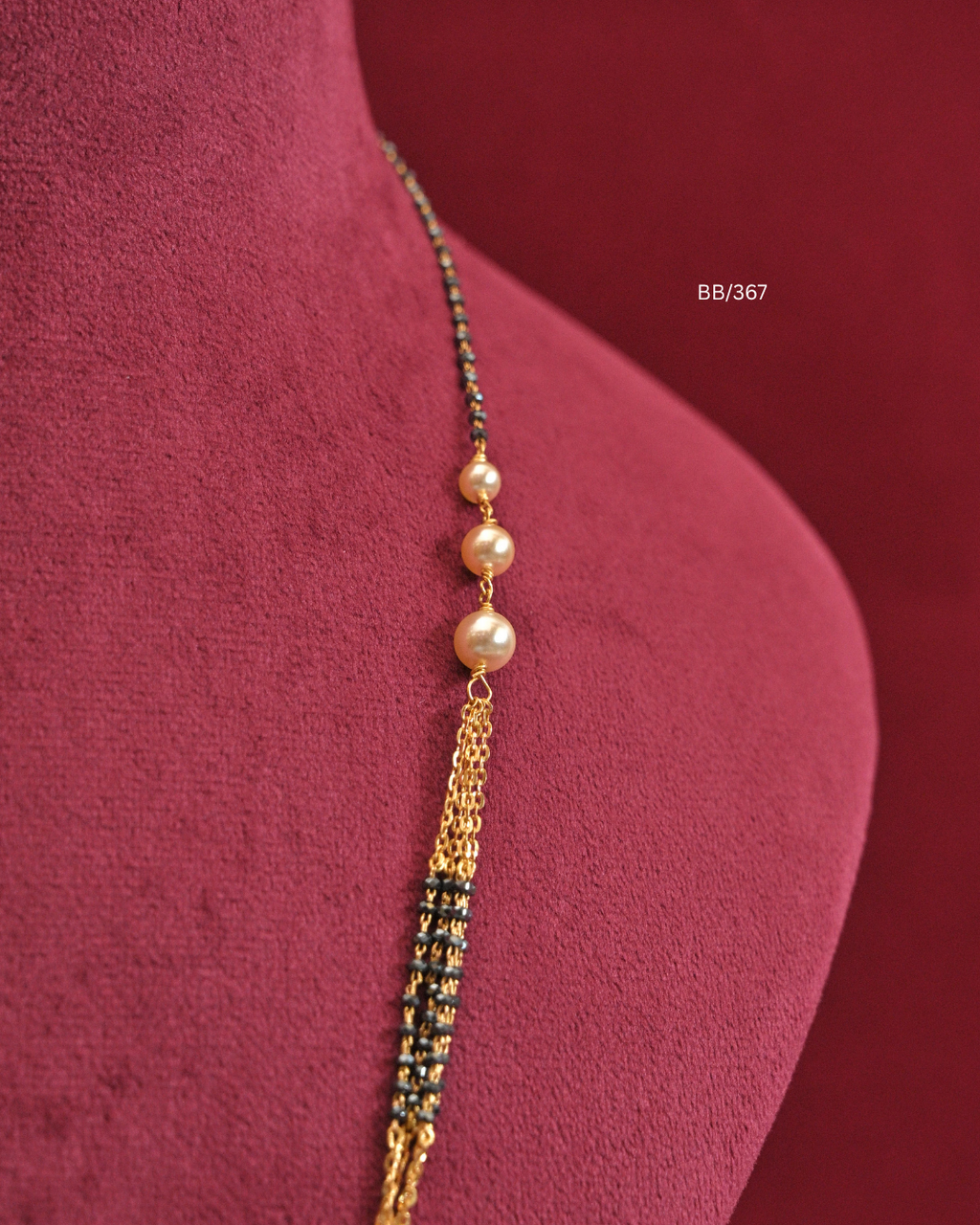 Multi-Tier Cascading Layered Black Bead Mangalsutra | SKU: BB/367