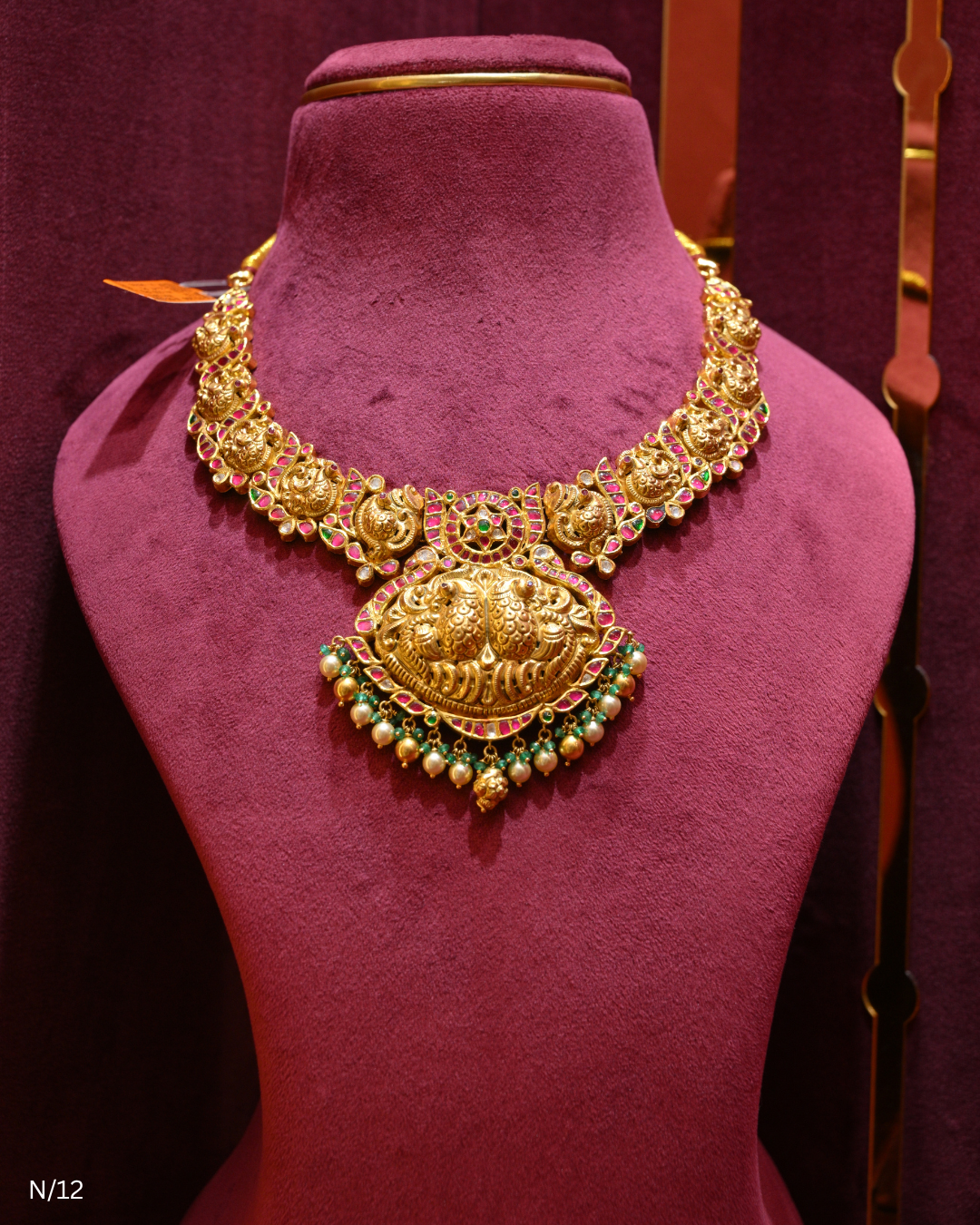 Double-Peacock Nakshi & Ruby Statement Necklace | SKU: N/12